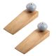 2 Pieces Light Grey Round Ceramic Wooden Door Stopper